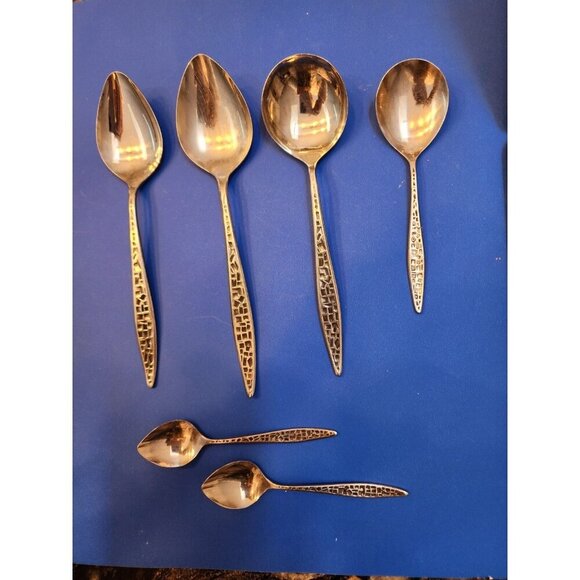 Viners MOSAIC Stainless Steel Lot of spoons Vintage Retro Kitsch Japan ~ASSORTED - Picture 1 of 3